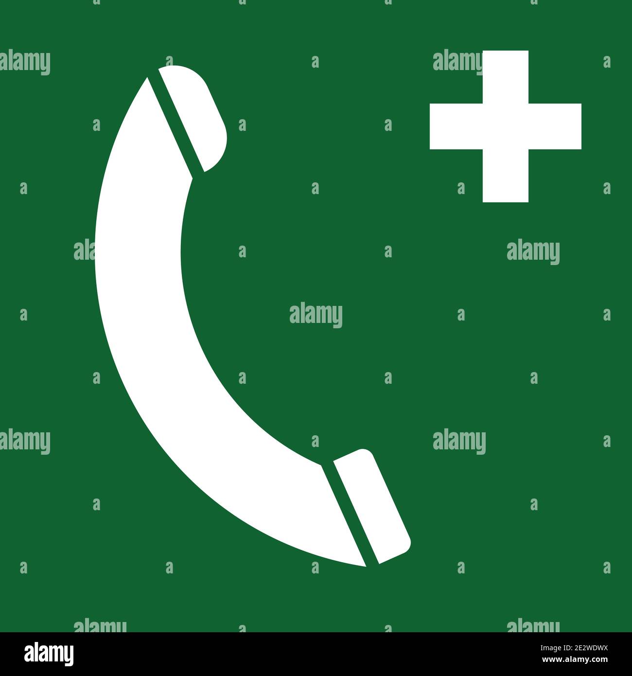 Emergency phone call sign symbol green white vector Stock Vector