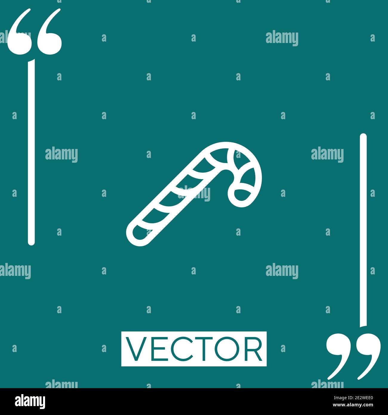 inclined candy cane vector icon Linear icon. Editable stroke line Stock Vector