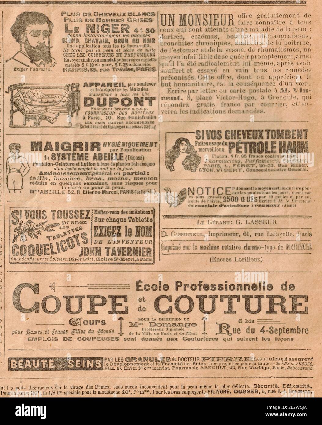 Fashion supplement of Le Petit Journal, France, 1898 Stock Photo