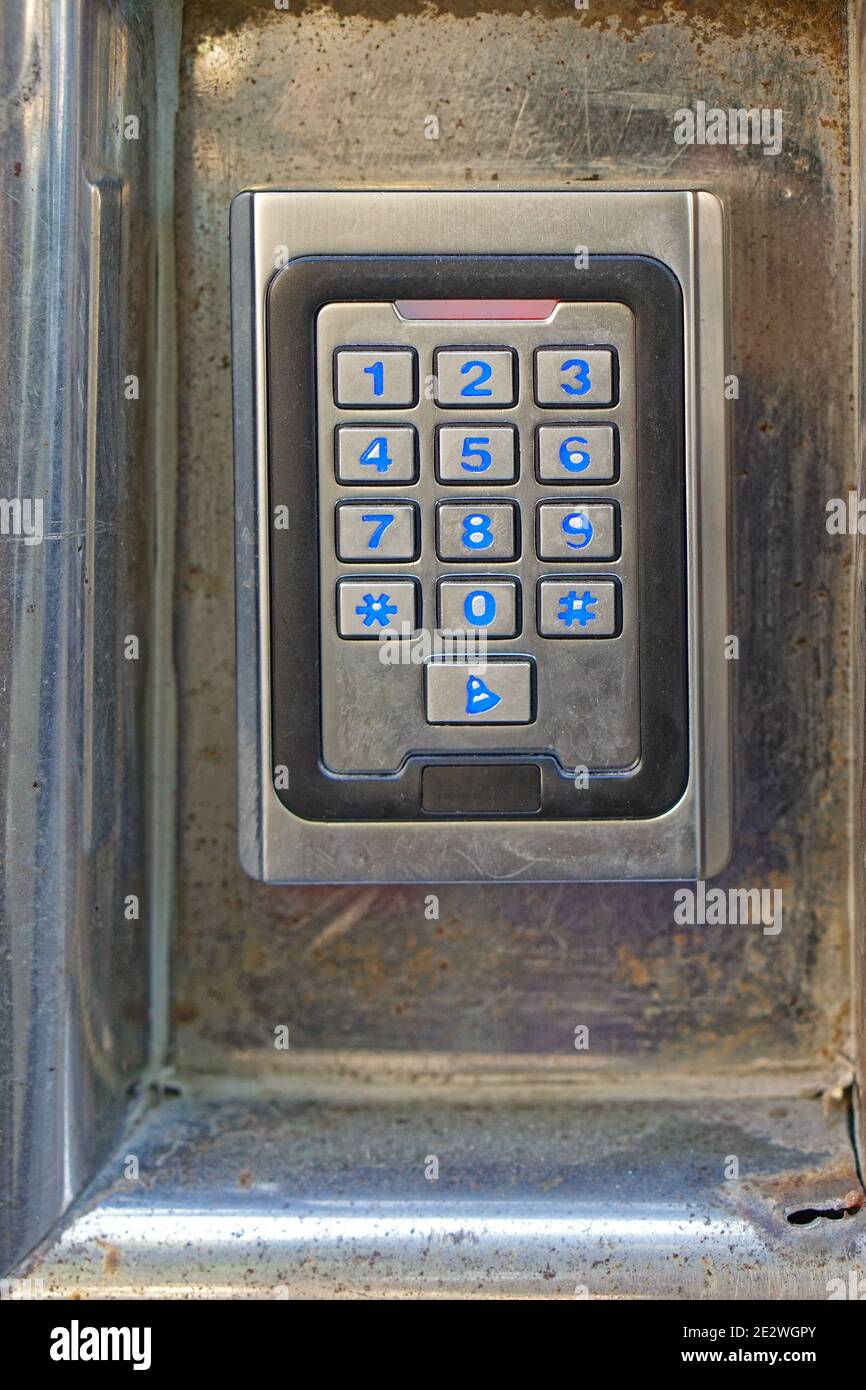 Security keypad for pin code gate entry Stock Photo - Alamy
