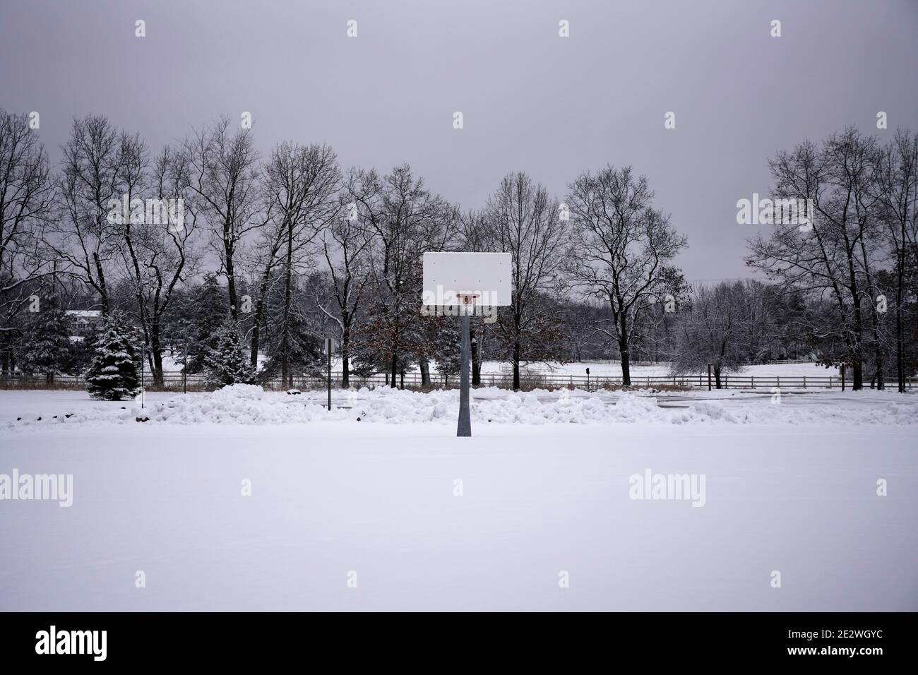 The basketball field of Ada Park in Grand Rapids, Michigan Stock Photo