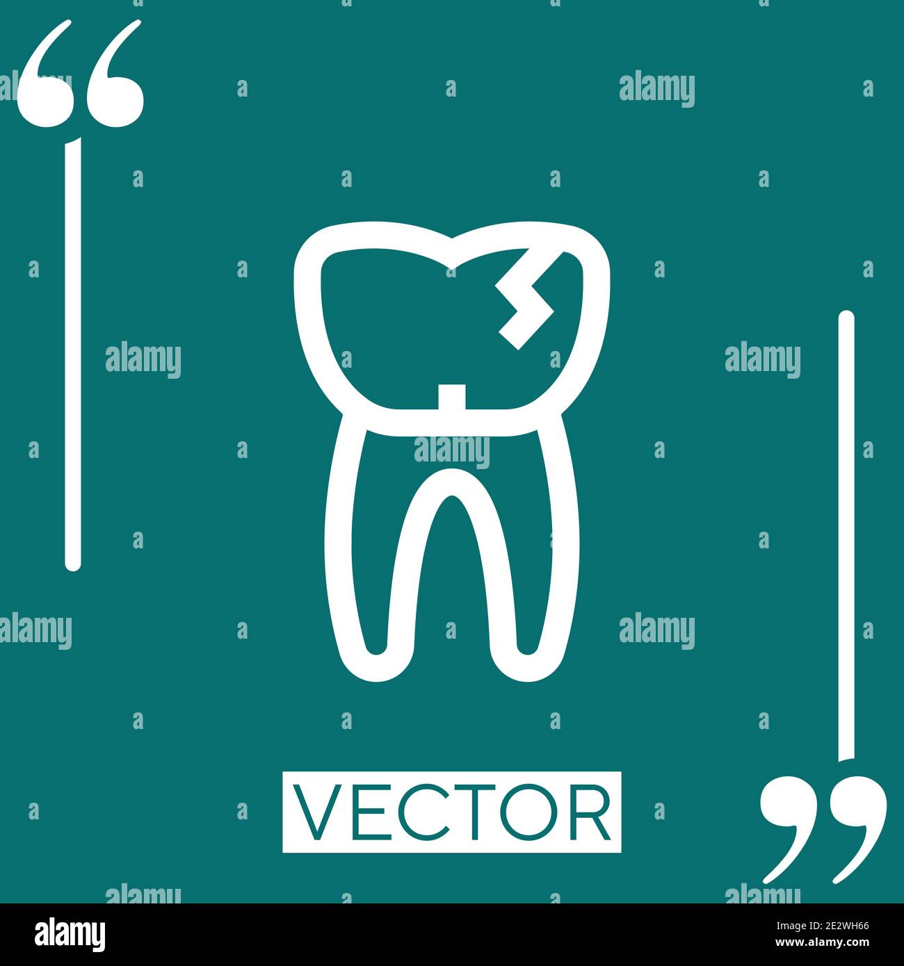 broken tooth vector icon Linear icon. Editable stroke line Stock Vector ...