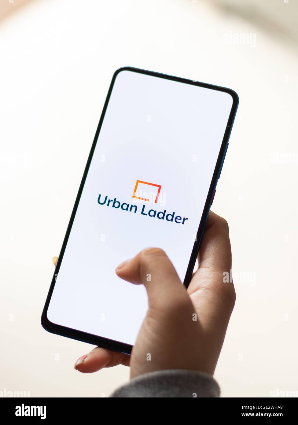 Assam, india January 15, 2020 Urban ladder logo on phone screen