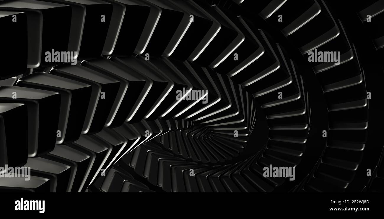 abstract black cubes background geometric twisted shape 3d render ...