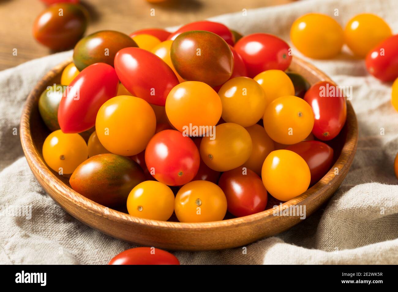 Raw Organic Heirloom Cherry Tomatoes in a Bowl Stock Photo - Alamy
