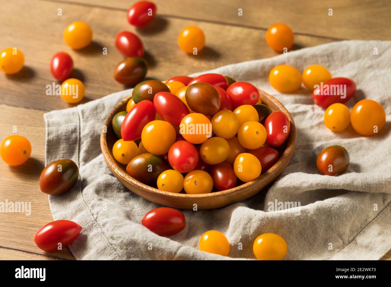 Raw Organic Heirloom Cherry Tomatoes in a Bowl Stock Photo - Alamy