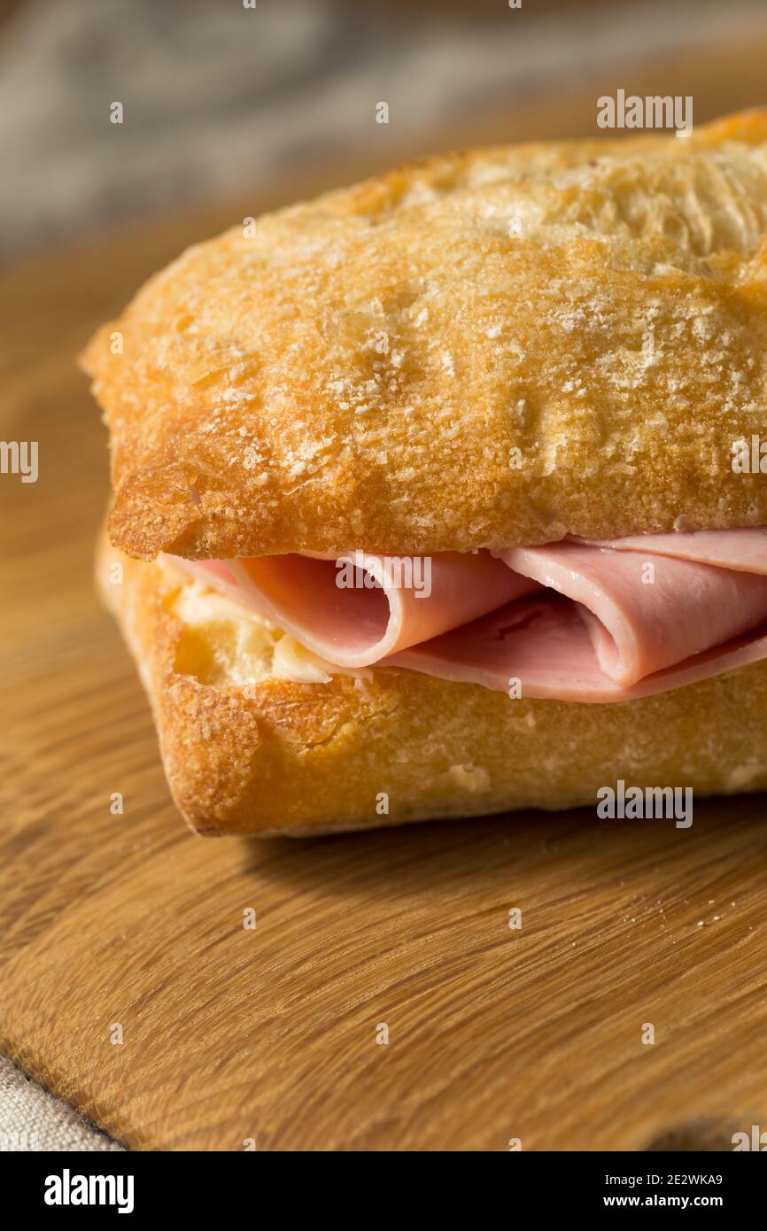 Homemade French Ham Jambon Beurre Sandwich with Butter Stock Photo Alamy