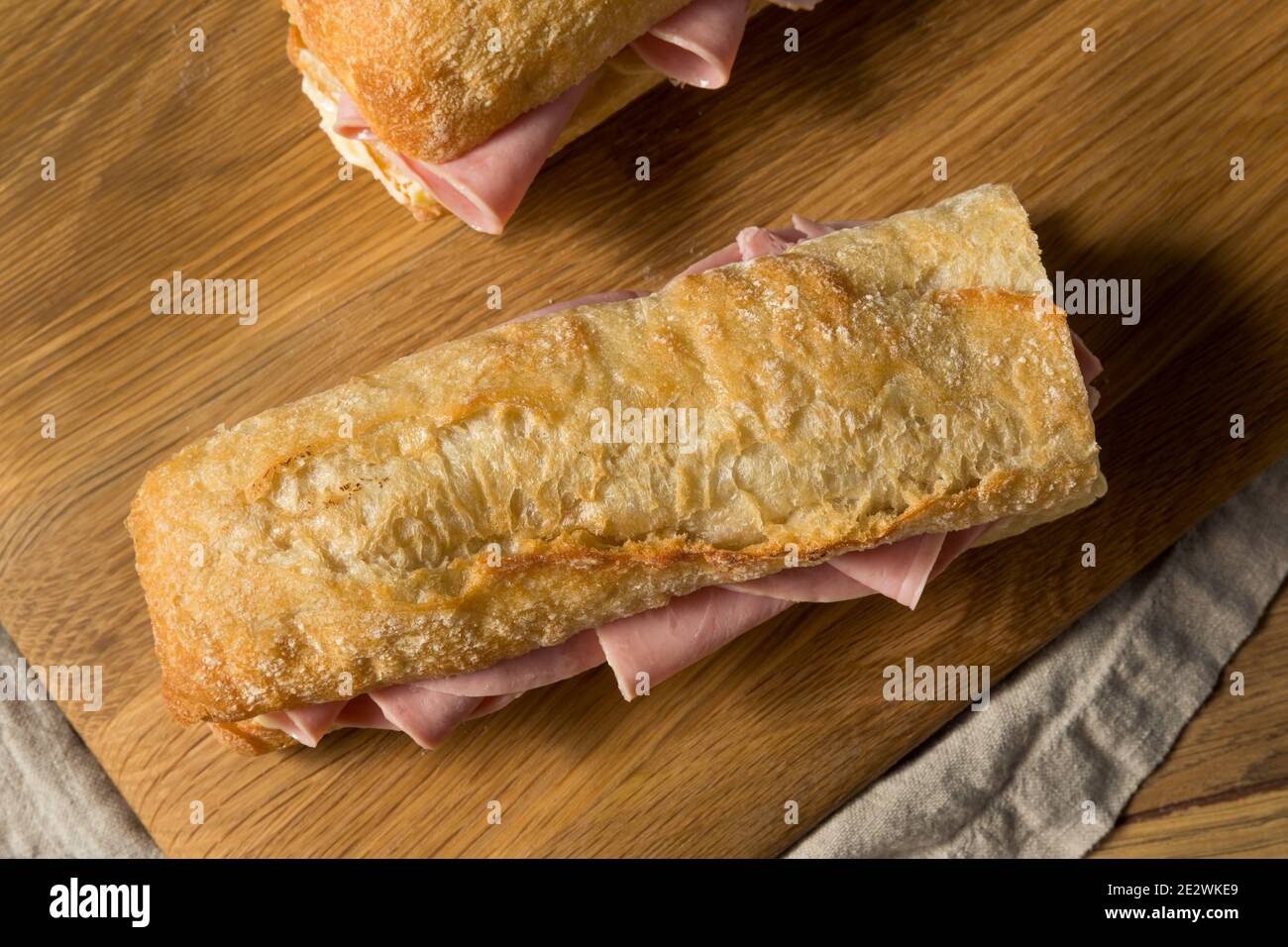 Homemade French Ham Jambon Beurre Sandwich with Butter Stock Photo Alamy