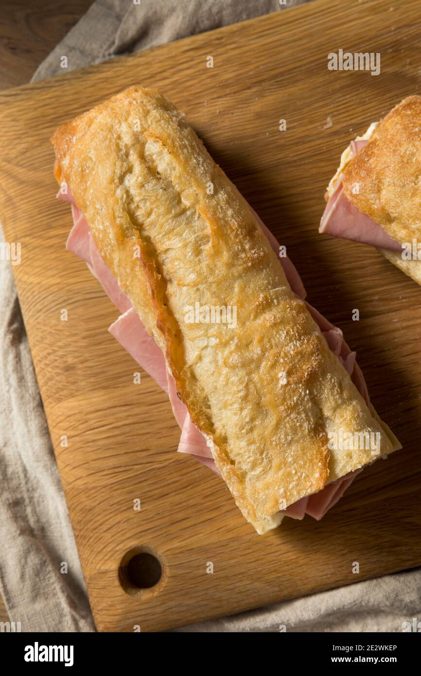 Homemade French Ham Jambon Beurre Sandwich with Butter Stock Photo Alamy