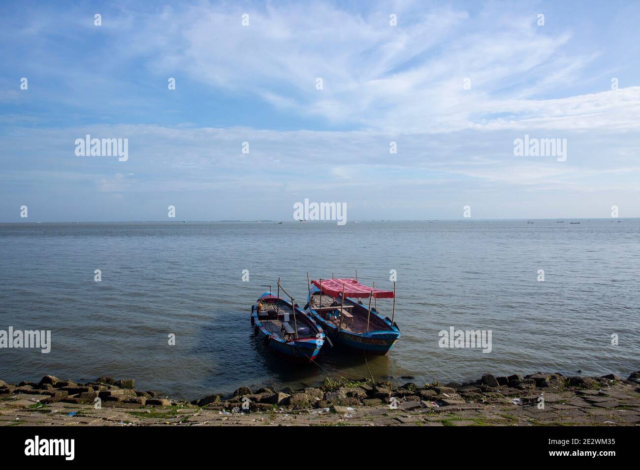 Meghna-dakatia estuary at chandpur, Bangladesh Stock Photo