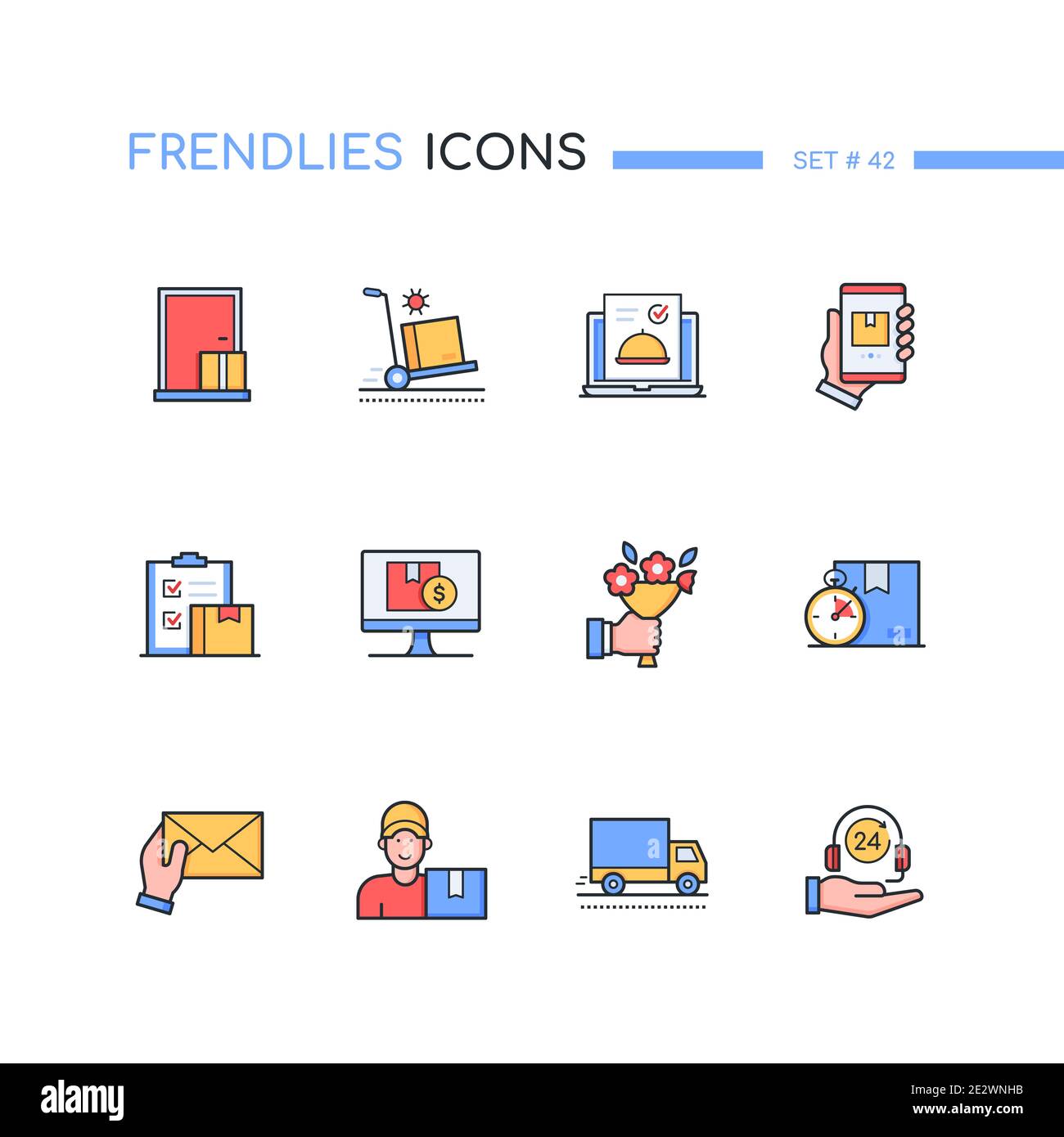Delivery - modern line design style icons set. Logistics ...