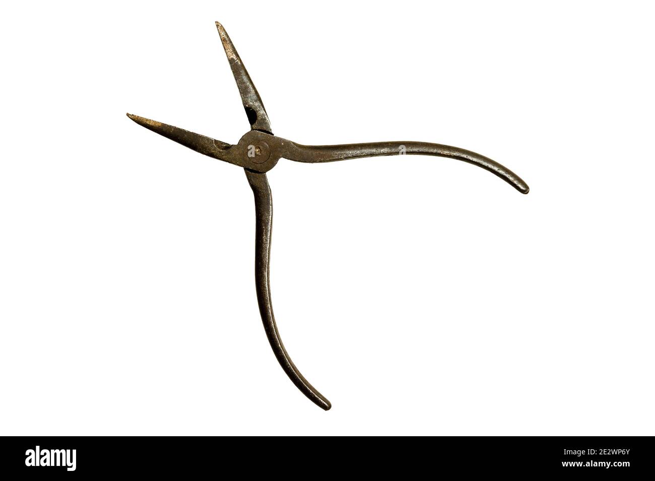 Antique needle nose pliers on a solid white background Stock Photo Alamy