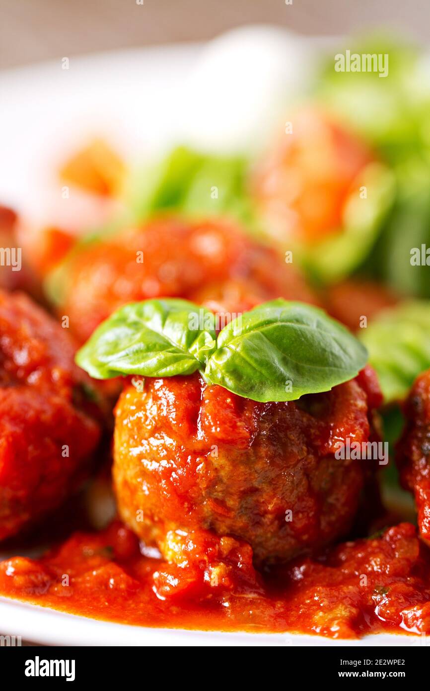 Homemade Spicy Meatball Sandwich with Marinara Sauce Stock Photo Alamy