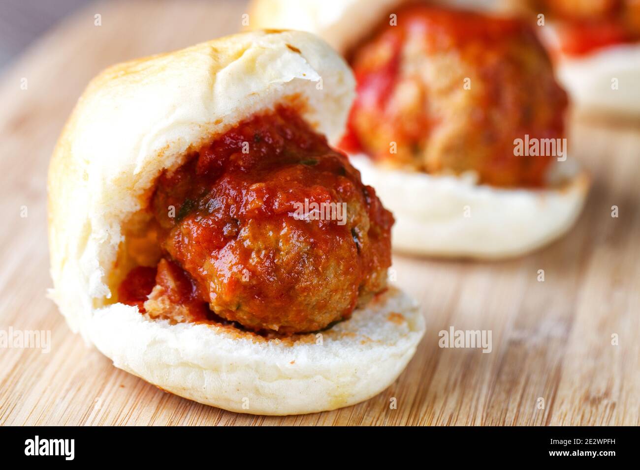 Homemade Spicy Meatball Sandwich with Marinara Sauce Stock Photo Alamy