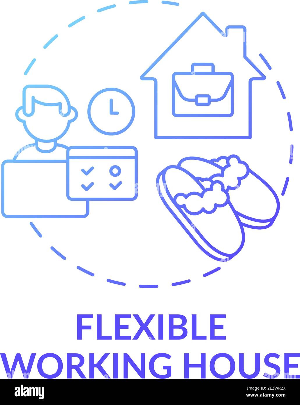 Flexible working house concept icon Stock Vector