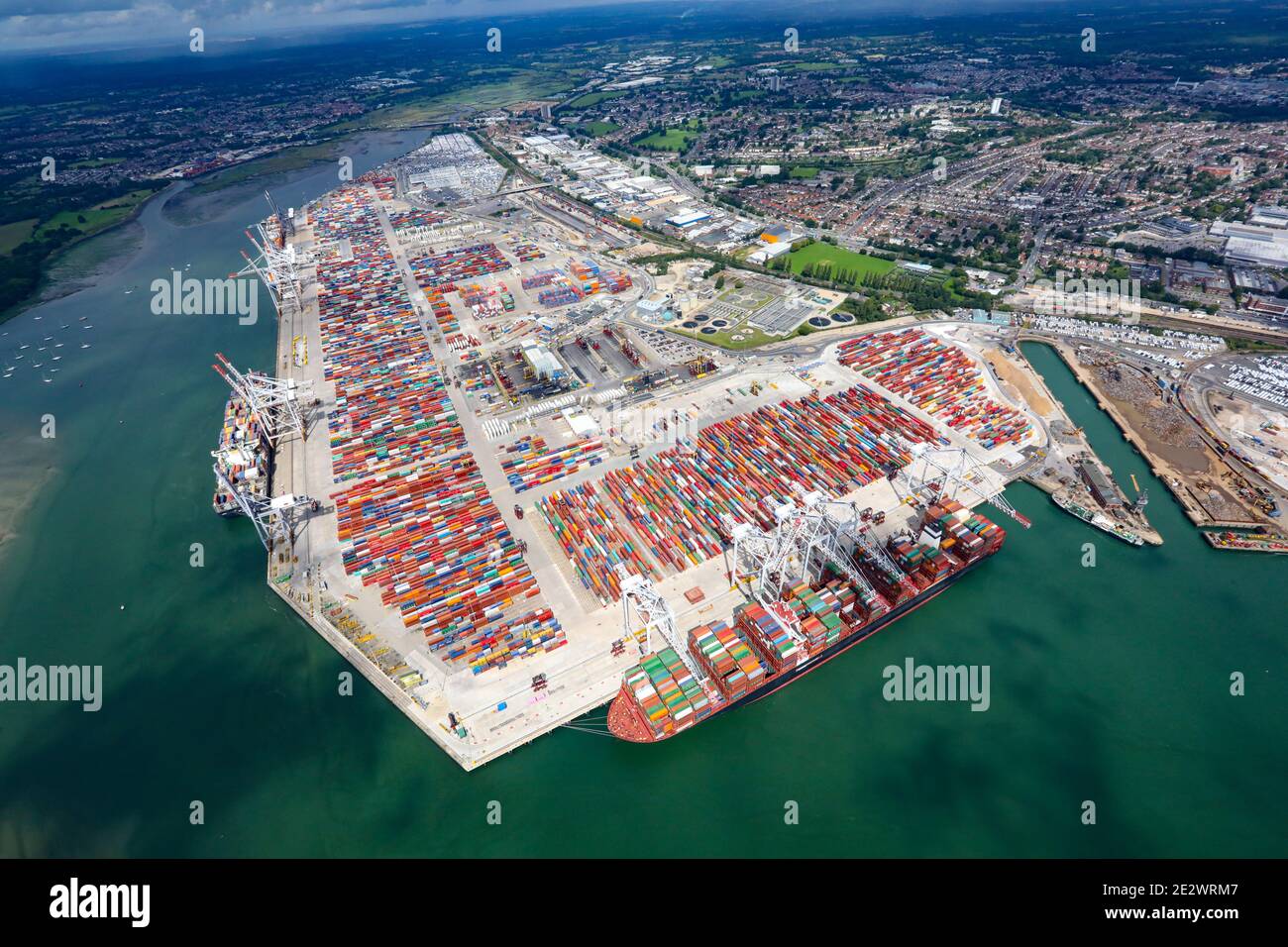 Southampton Docks UK’s second largest container terminal Stock Photo