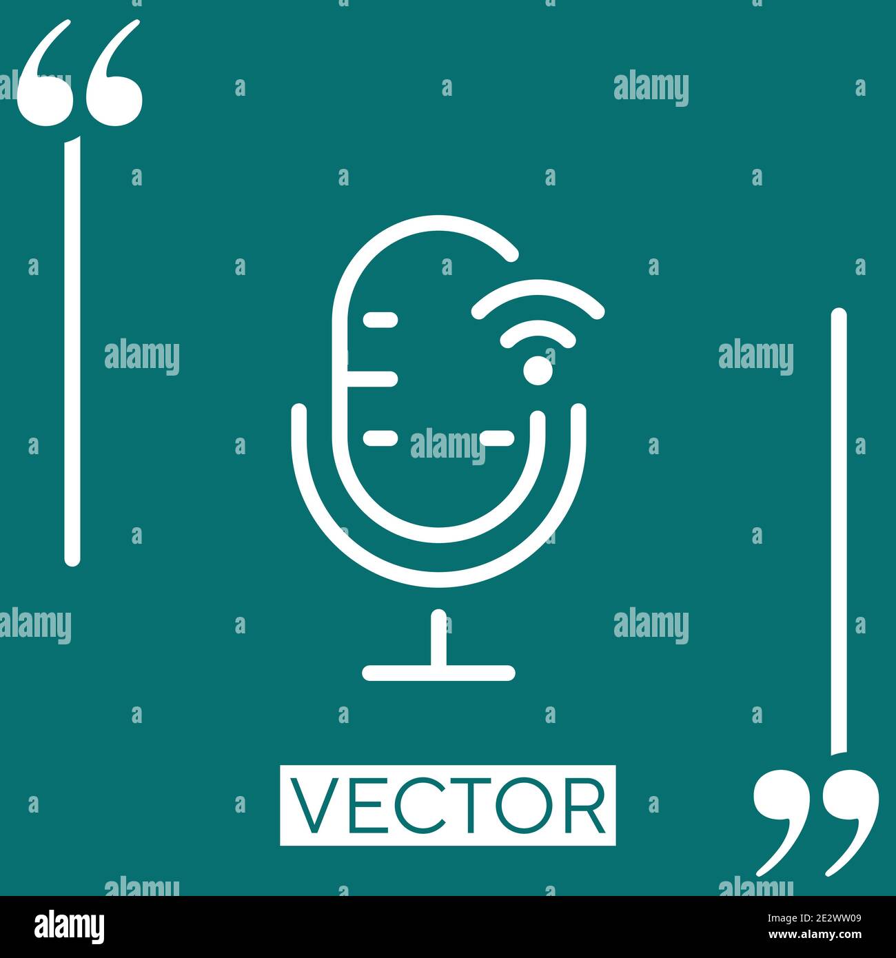 microphone vector icon Linear icon. Editable stroked line Stock Vector