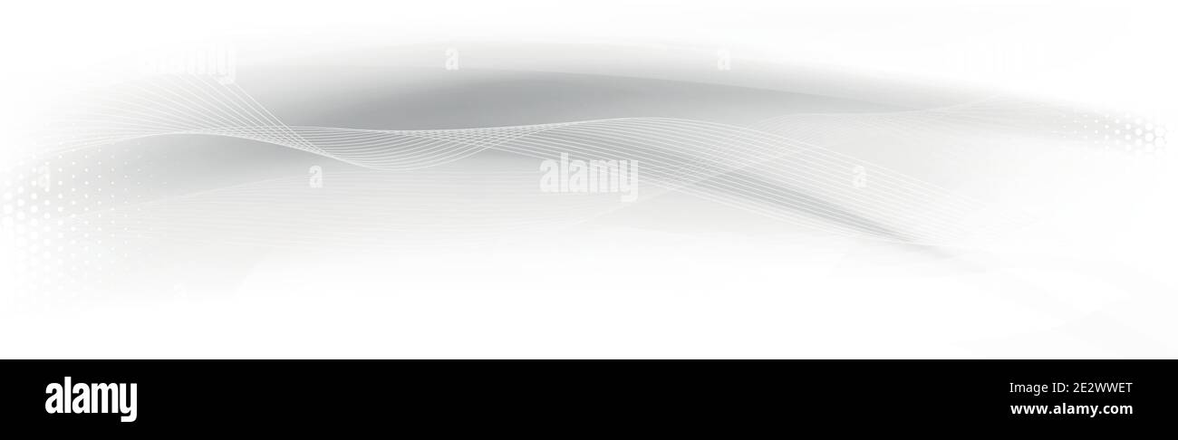 White vector background with wavy lines and dots - illustration Stock ...
