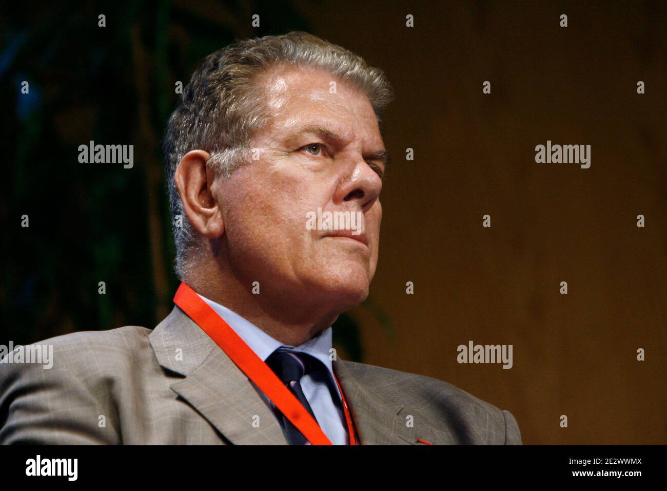 French TV journalist Jean-Claude Bourret, on day one of the 4th  International Forum on Cybercriminality (IFC) in Lille, northern France on  March 31, 2010. The annual event is to follow up the