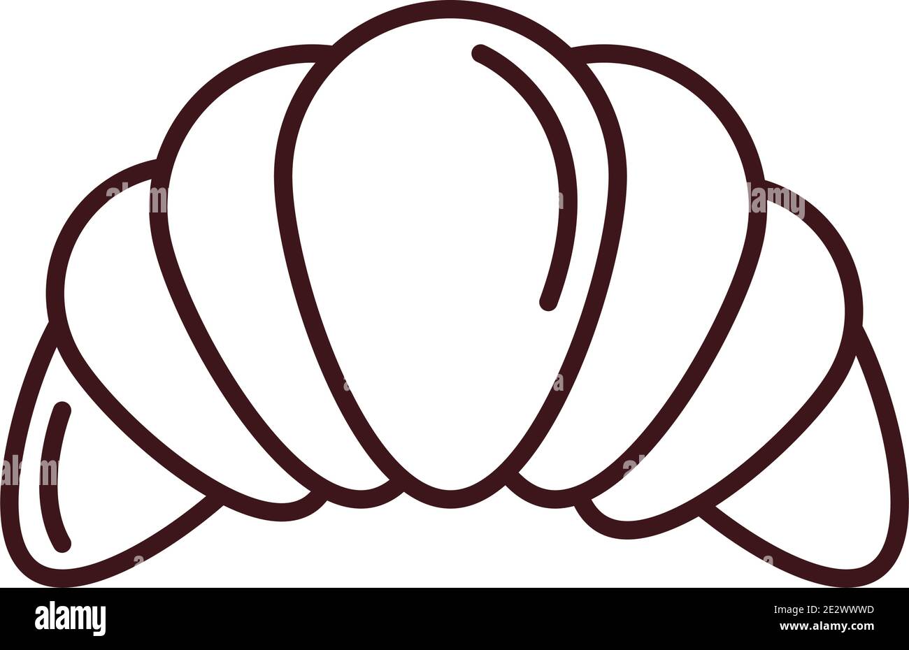 breakfast bread croissant bakery food line style vector illustration ...