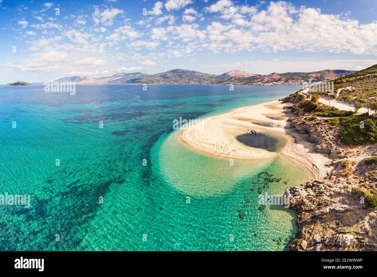 The beach Megali Ammos of Marmari in Evia island, Greece Stock Photo