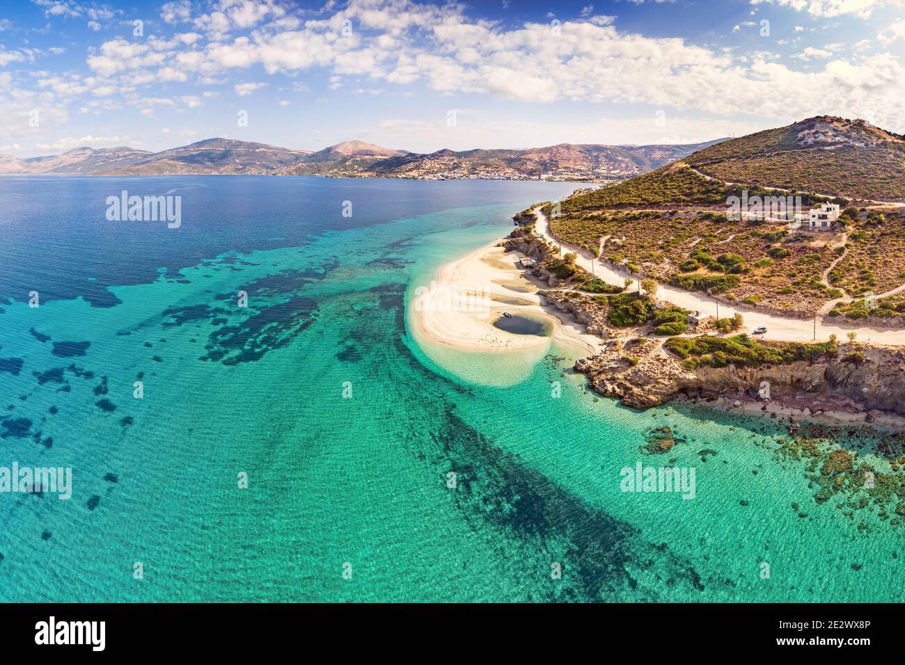 The beach Megali Ammos of Marmari in Evia island, Greece Stock Photo