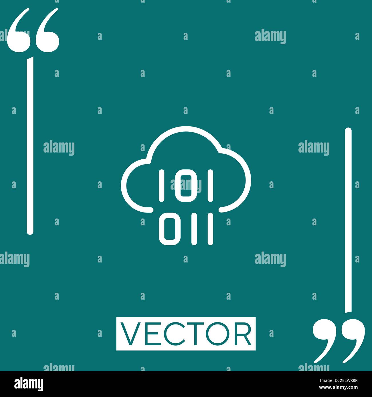 binary code vector icon Linear icon. Editable stroke line Stock Vector