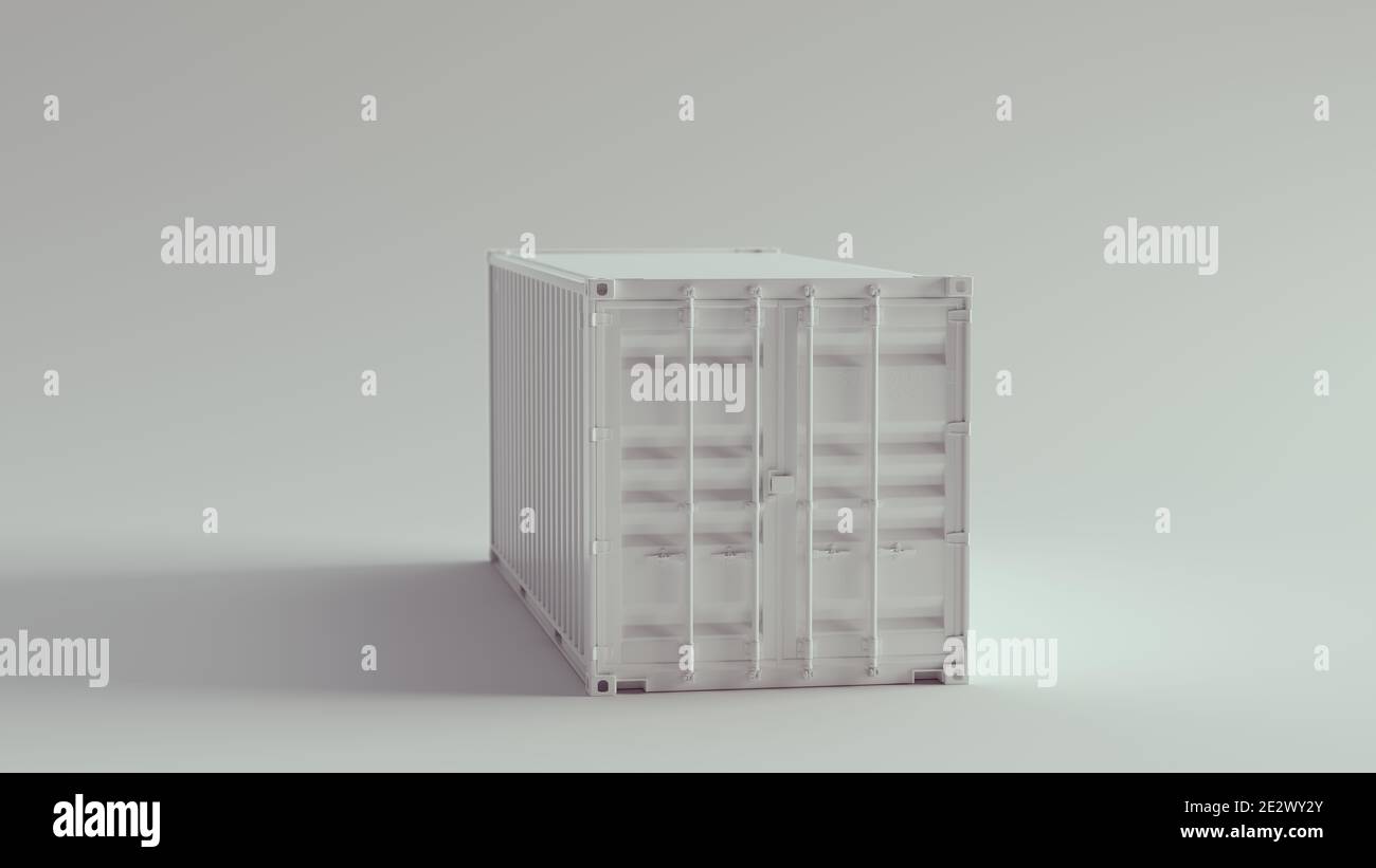 Commercial Cargo Container International Pure White 3d illustration render Stock Photo