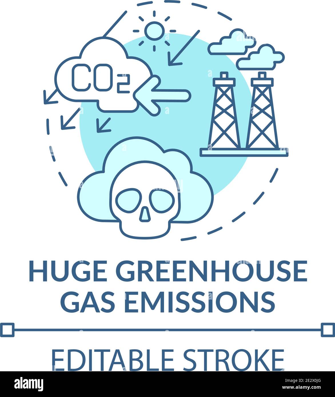 Huge Greenhouse Gas Emissions Concept Icon Stock Vector Image Art Alamy