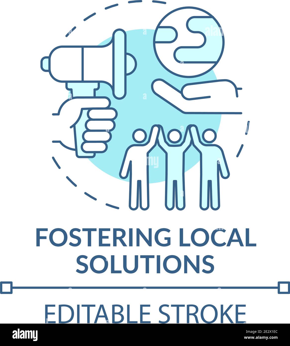 Fostering local ecological solution concept icon Stock Vector