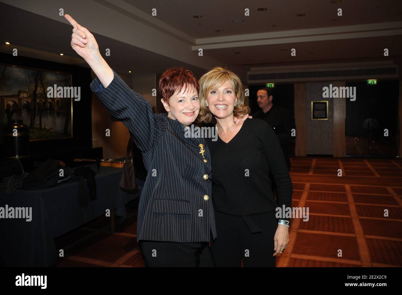 Fabienne Thibault and Fabienne Amiach during the charity Gala 'La Tele Qui Chante' at the Meridien in Paris, France on April 12, 2010. Photo by Nicolas Briquet/ABACAPRESS.COM Stock Photo