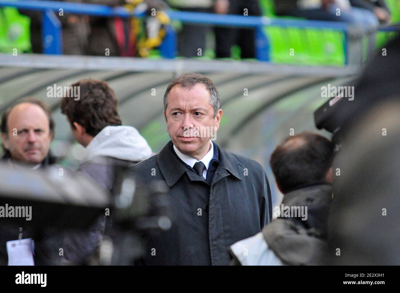 PSG's President Robin Leproux during French League One soccer match, PSG vs Quevilly in Caen, France, on April 14, 2010. Paris won 1-0. Photo by Thierry Plessis/ABACAPRESS.COM Stock Photo