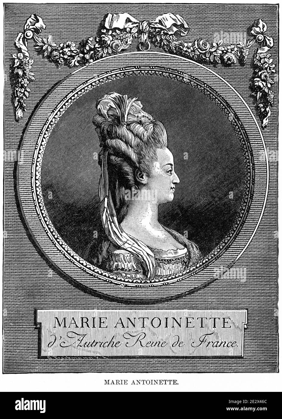 Marie Antoinette, The Women on the Road to Versailles, drawn by Vierge, Illustration, Ridpath's History of the World, Volume III, by John Clark Ridpath, LL. D., Merrill & Baker Publishers, New York, 1897 Stock Photo