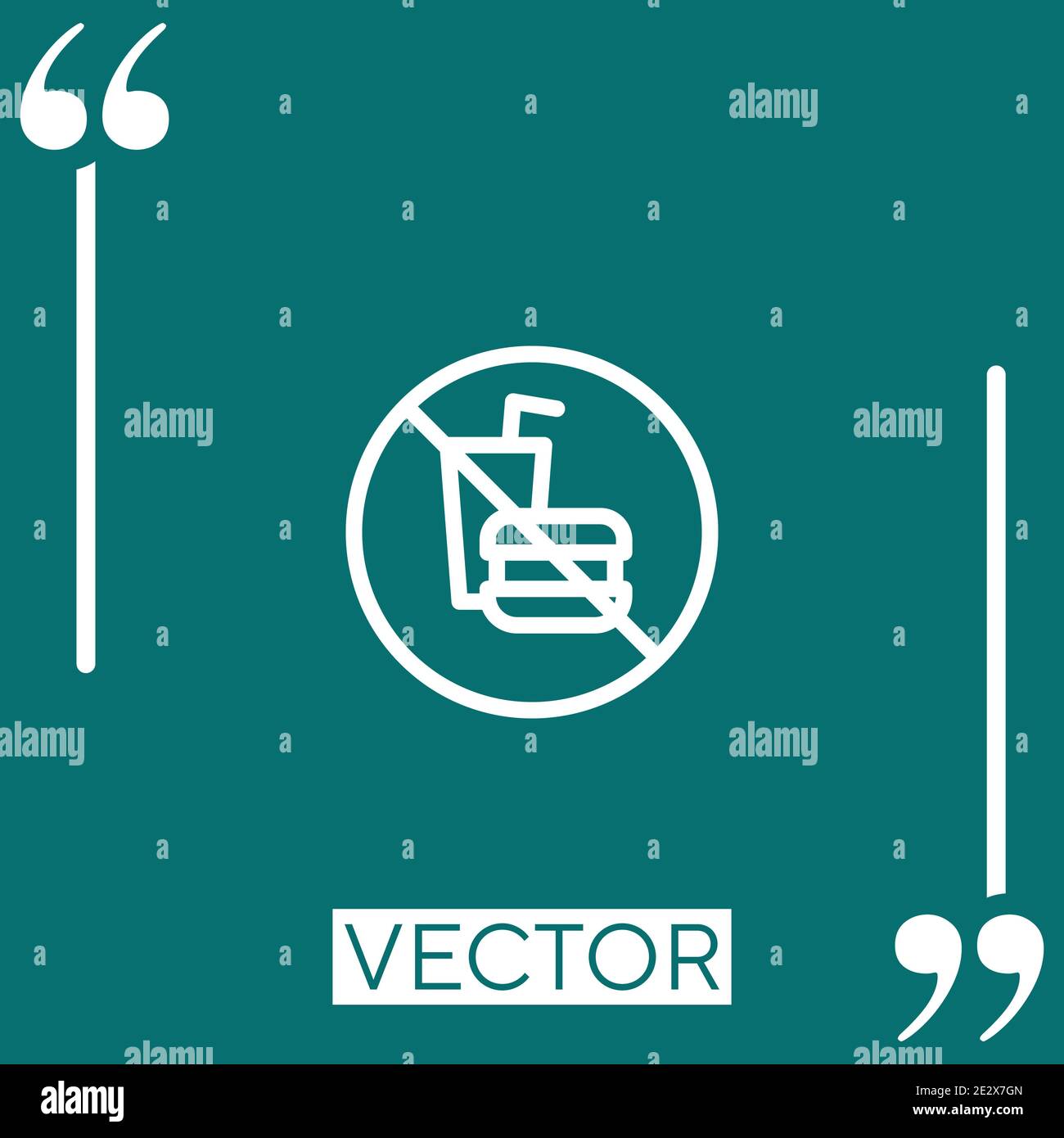 no fast food vector icon Linear icon. Editable stroke line Stock Vector