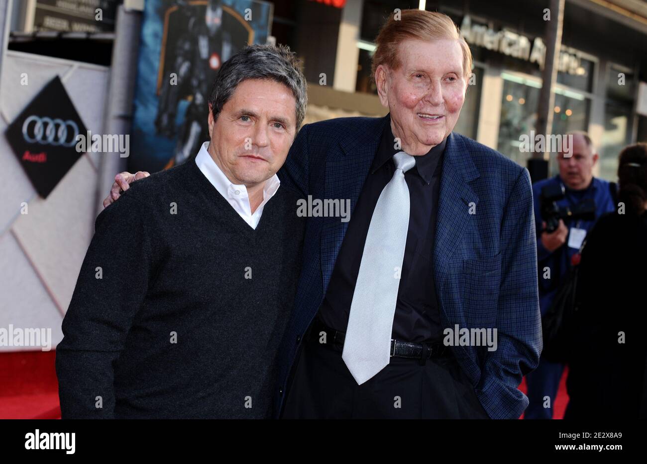 "Brad Grey and Sumner Redstone attend the world premiere of ""Iron Man