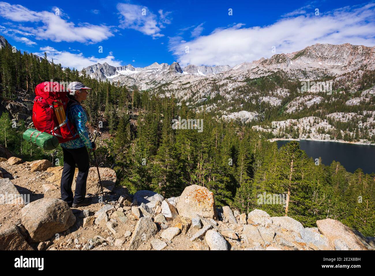 Backpacker Above South Lake John Muir Wilderness Sierra Nevada 