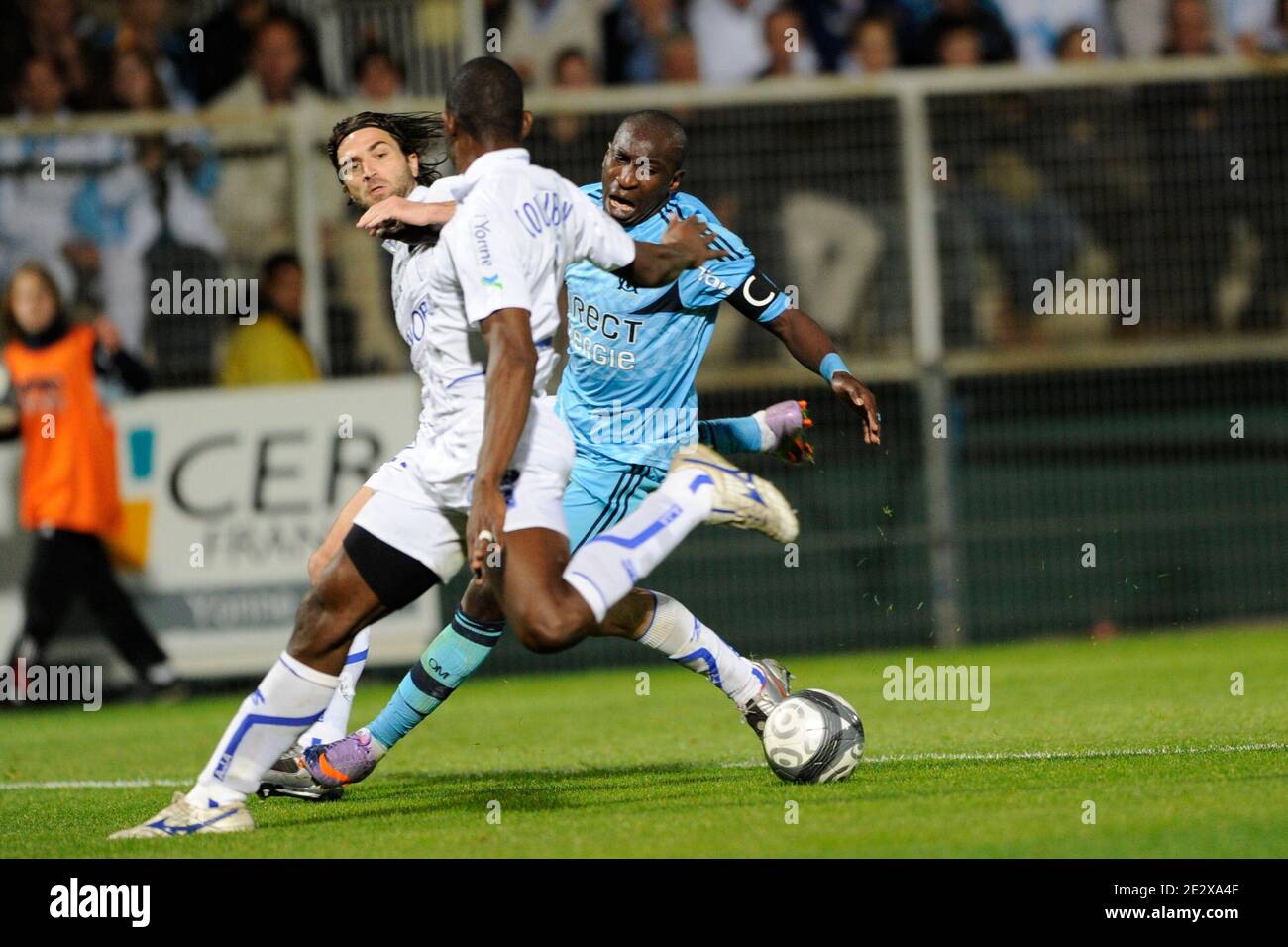 Marseille's captain Mamadou Niang during the French First League Soccer  match, AJ Auxerre vs Olympique de Marseille at Abbe Deschamps Stadium in  Auxerre, France on April 30, 2010. The match ended in