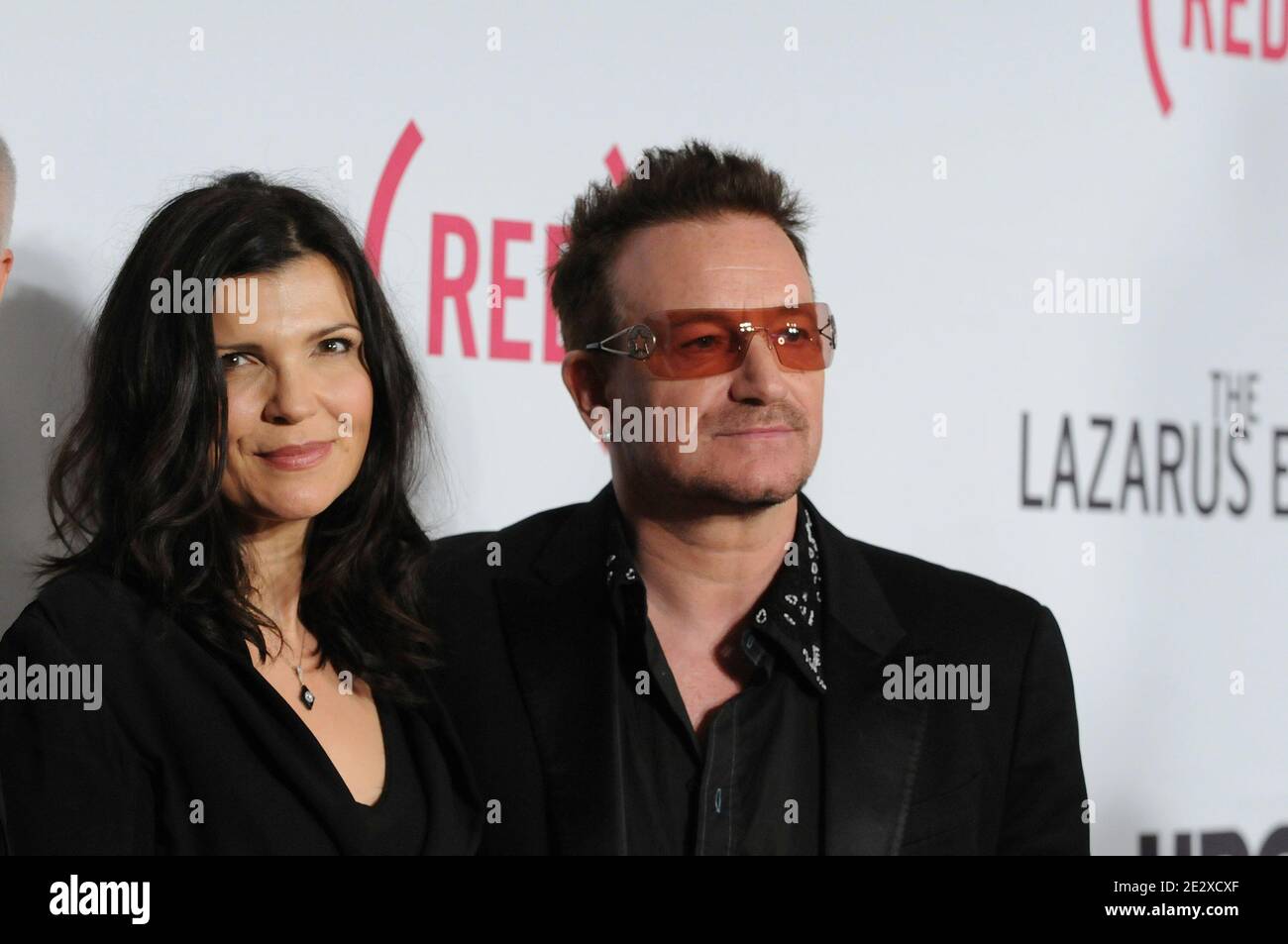'U2's Bono and wife Ali Hewson arriving for the NY premiere of ''The Lazarus Effect'' at the Museum of Modern Art in New York City, NY, USA on May 4, 2010. Photo by Graylock/ABACAPRESS.COM' Stock Photo