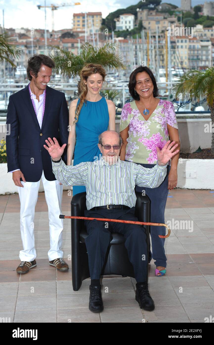 Ana Maria Magalhaes, Ricardo Trepa, Pilar Lopez and Director Manoel De Oliveira attend the 'The Strange Case Of Angelica' Photocall at the Palais des Festivals during the 63rd Annual Cannes Film Festival in Cannes, France on May 13, 2010. Photo by Hahn-Nebinger-Orban/ABACAPRESS.COM Stock Photo