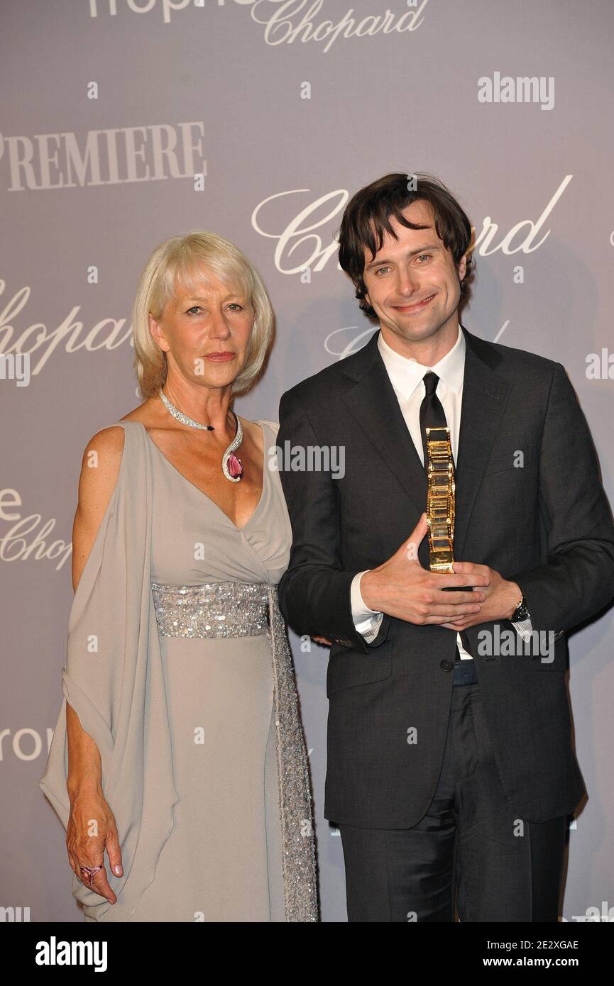 Helen Mirren and Edward Hogg (winner of the Trophy Chopard 2010) attending the Price Giving Cermony and Chopard Trophy Red Carpet during the 63rd Cannes Film Festival in Cannes, southern France on May 13, 2010. Photo by Hahn-Nebinger-Orban/ABACAPRESS.COM Stock Photo