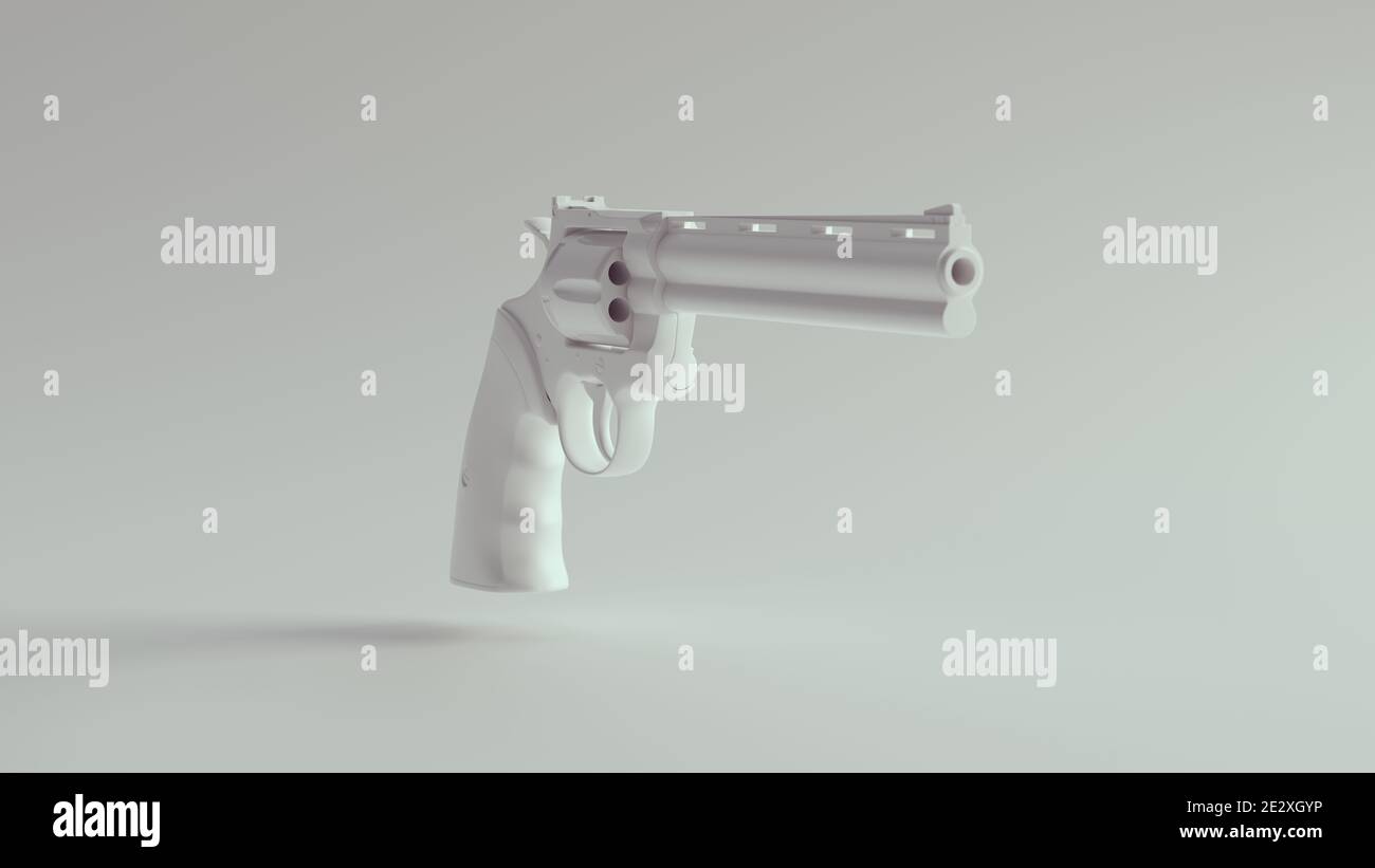 White Gun Pistol Large 3d illustration render Stock Photo