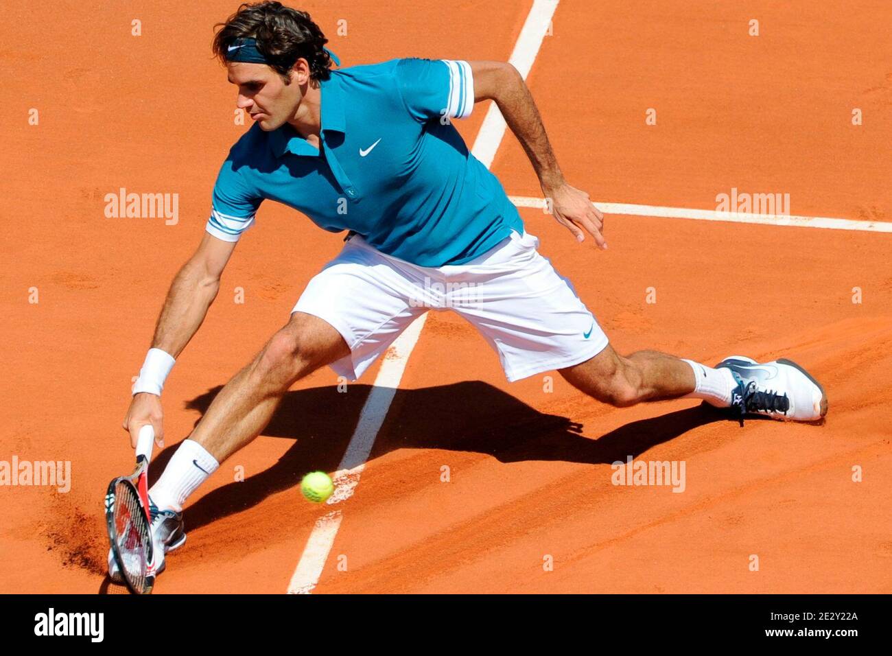 Switzerland's Roger Federer defeats, 6-4, 6-1, 6-2, Australia's Peter  Luczak in their first round, Day 2, of the French Open tennis at the Roland  Garros stadium in Paris, France on May 24,