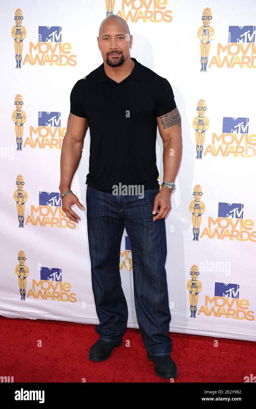 Dwayne Johnson attends the 2010 MTV Movie Awards held at the Gibson