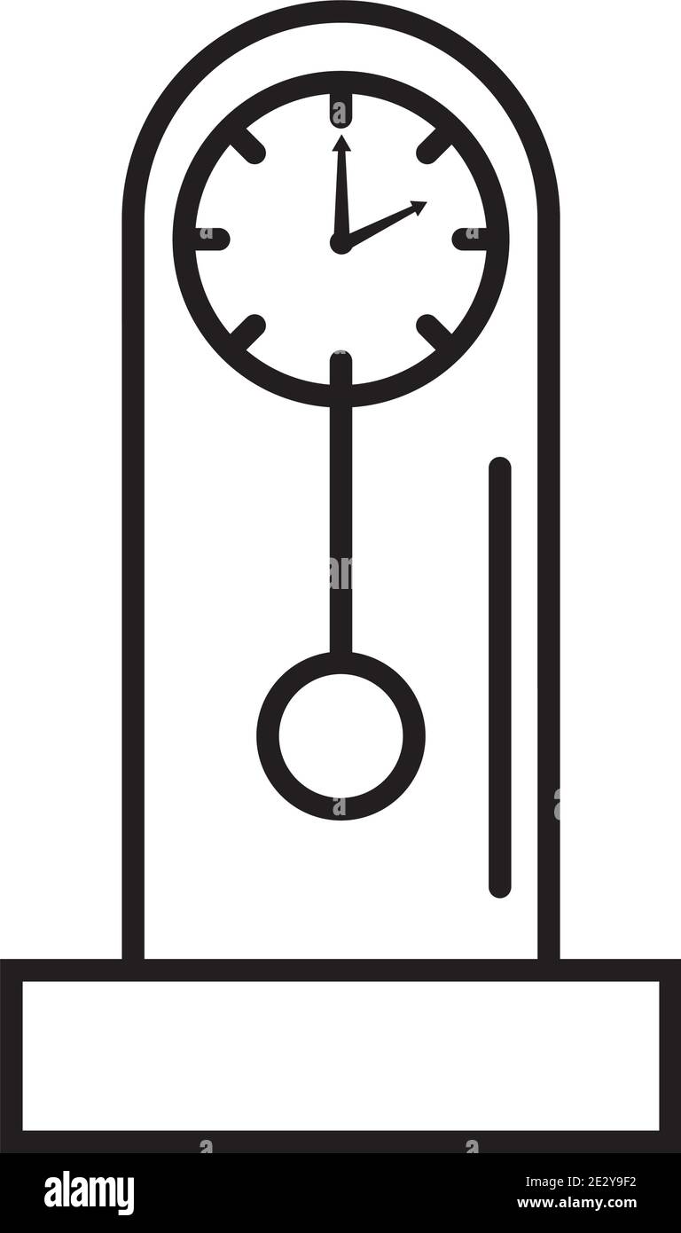 time clock analog with pendulum line style icon Stock Vector Image ...