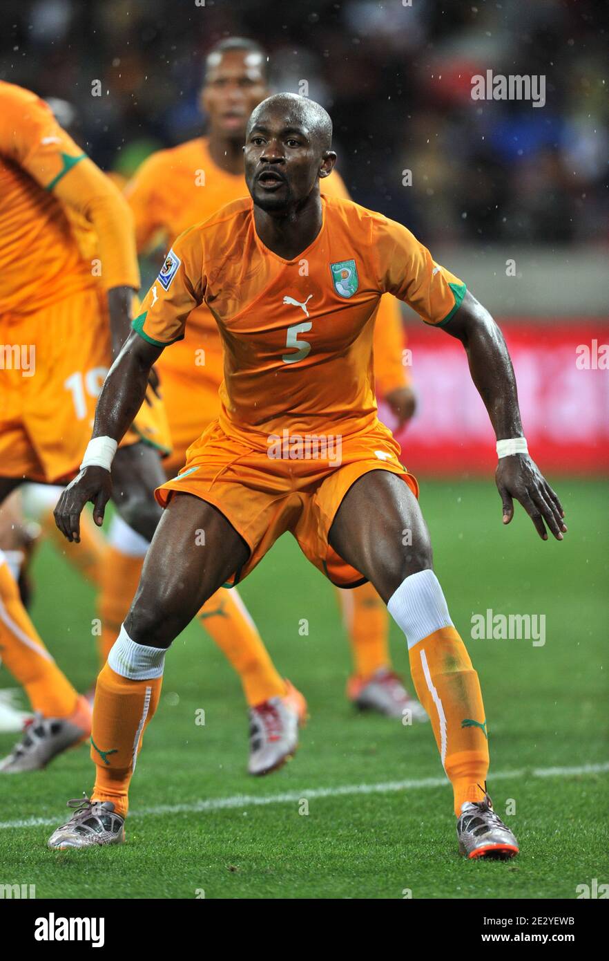 Ivory Coast's Didier Zokora during the 2010 FIFA World Cup soccer match, Group G, Ivory Coast vs Portugal at the Nelson Mandela Bay Stadium, in Port Elisabeth, South Africa on June 15, 2010. The match ended in a 0-0 draw. Photo by Christophe Guibbaud/Cameleon/ABACAPRESS.COM Stock Photo