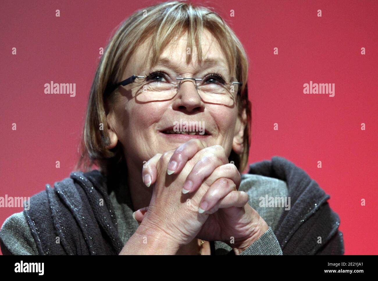 General secretary of French communist party Marie-George Buffet attends  during the 35th congress of her party, in the business district of La  Defense, outside Paris, France, on June 20, 2010. Photo by