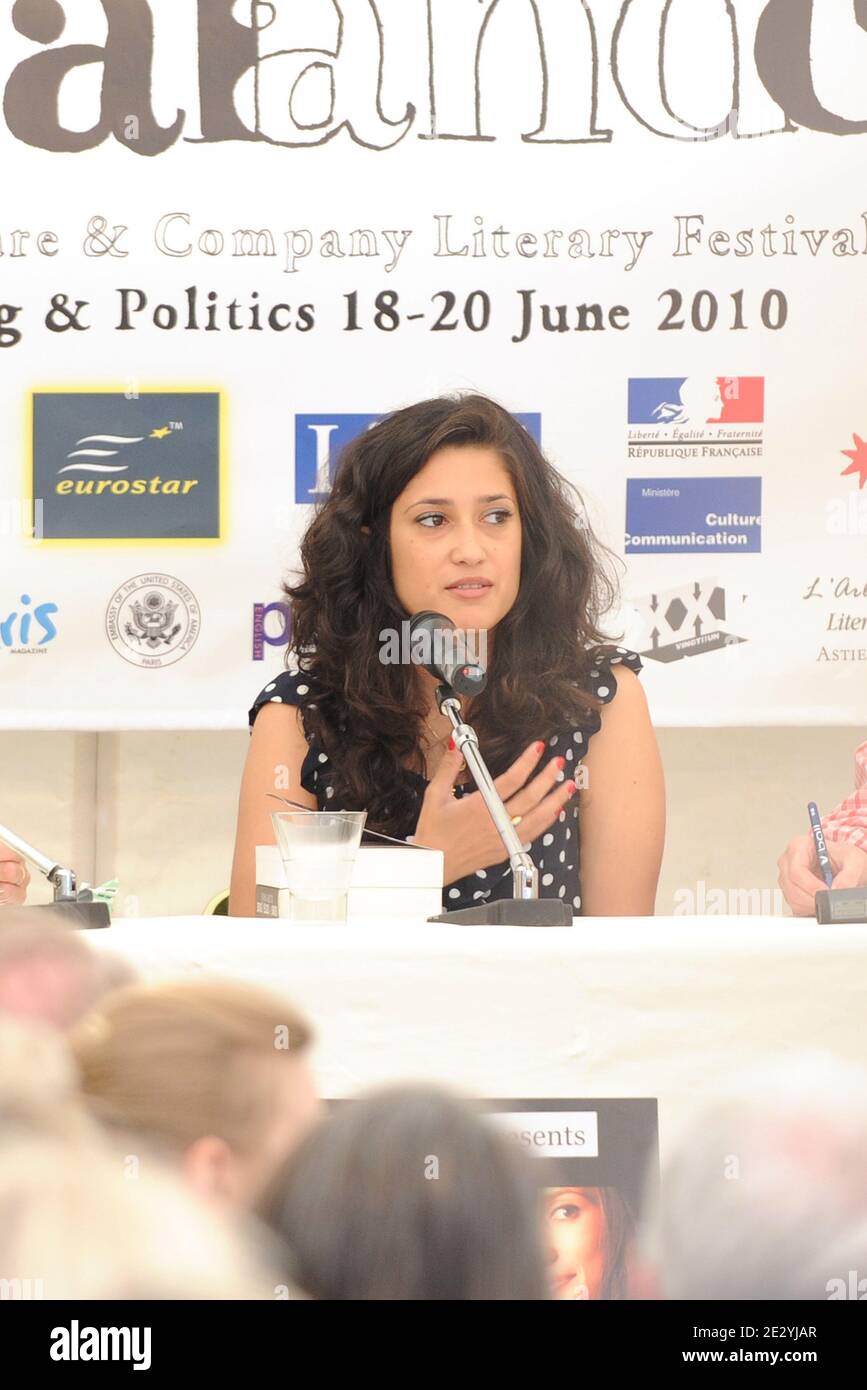 Pakistani poet and writer Fatima Bhutto attends a literary festival in Paris, France on June 19, 2010. Fatima Bhutto is granddaughter of former Prime Minister Zulfikar Ali Bhutto, the niece of former Prime Minister Benazir Bhutto, and daughter of Murtaza Bhutto, all assassinated in Pakistan. Her book 'Songs of Blood and Sword' will be published in France next year. Photo by Ammar Abd Rabbo/ABACAPRESS.COM Stock Photo