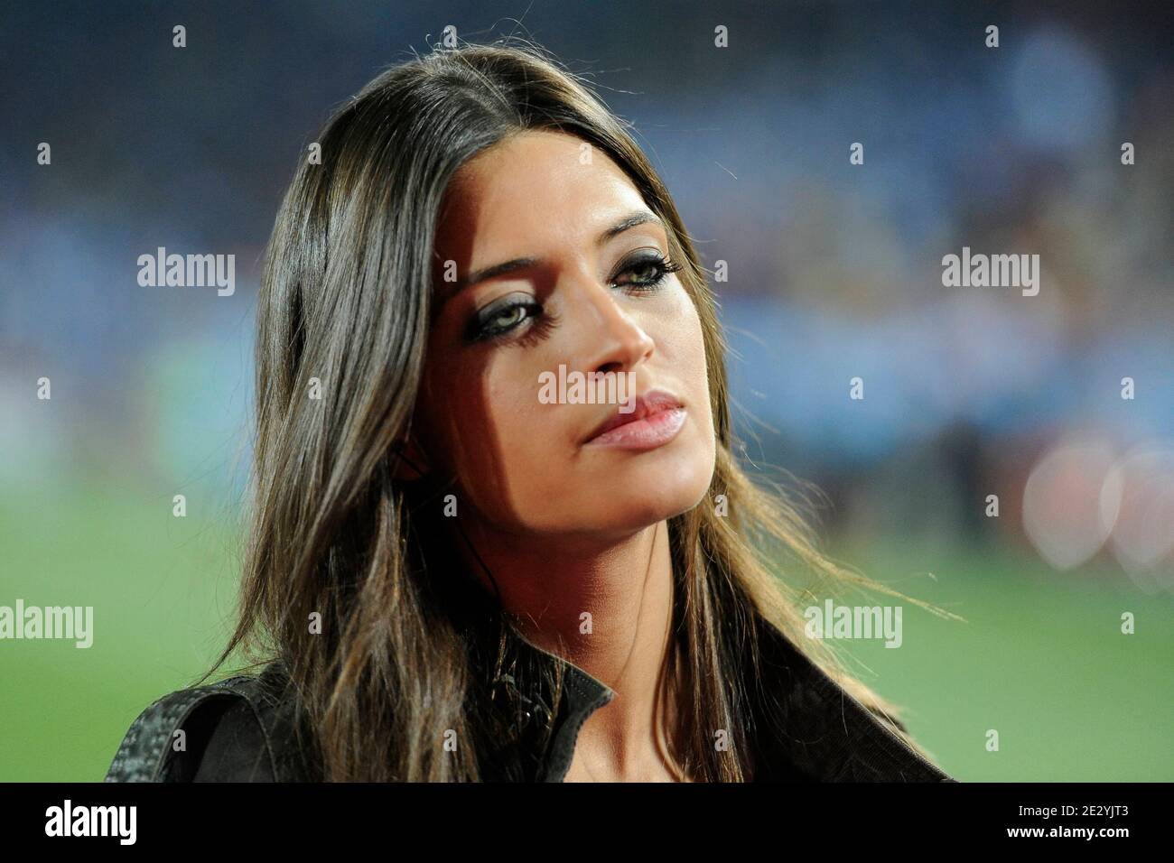 Spanish television journalist and Iker Casillas' girlfriend Sara Carbonero is seen ahead of the 2010 FIFA World Cup South Africa Soccer match, group H, Spain vs Honduras at Ellis Park football stadium in Johannesburg, South Africa on June 21, 2010. Spain won 2-0. Photo by Henri Szwarc/ABACAPRESS.COM Stock Photo