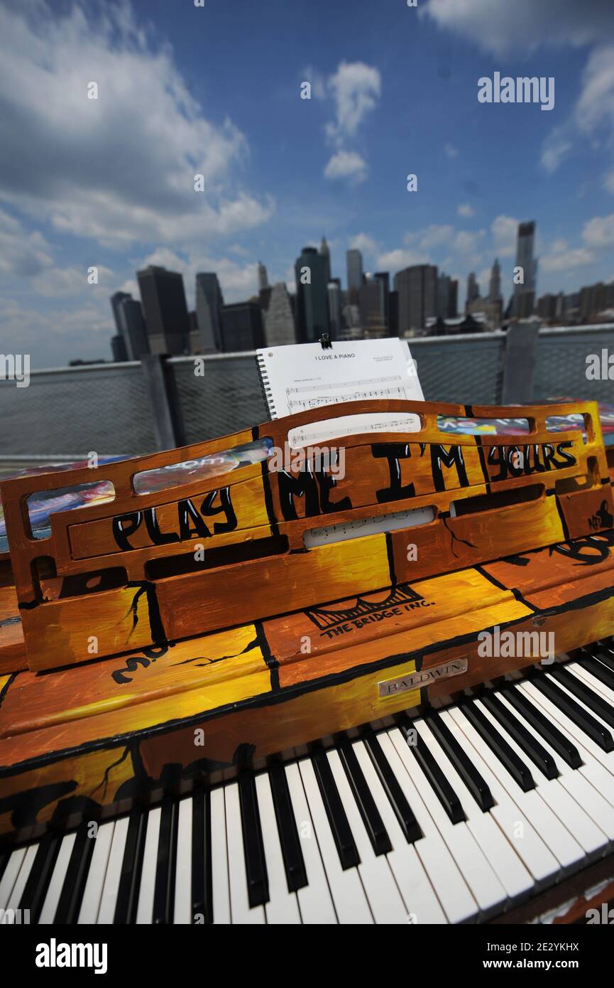 View Piano in Brooklyn Bridge Park in the Brooklyn borough of New York,  Monday, June 23, 2010. The piano, one of 60, is part of an art installation  touring the world that