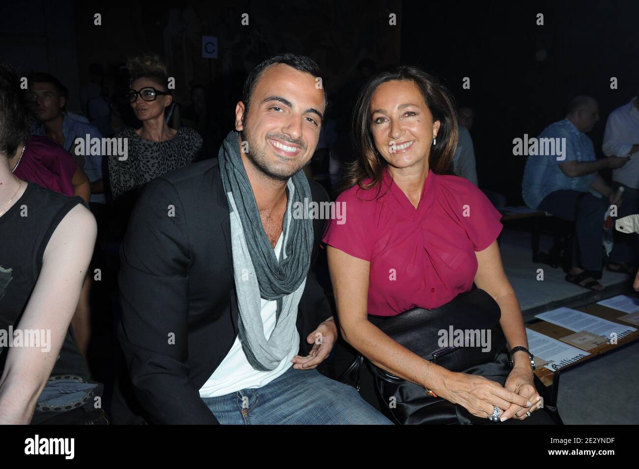 Nicolas Ghesquiere with Chief Executive Officer of LVMH Fashion Group  Sidney Toledano and his wife Katia Toledano attending the Louis Vuitton  show as part of the Paris Fashion Week Womenswear Fall/Winter 2020/2021